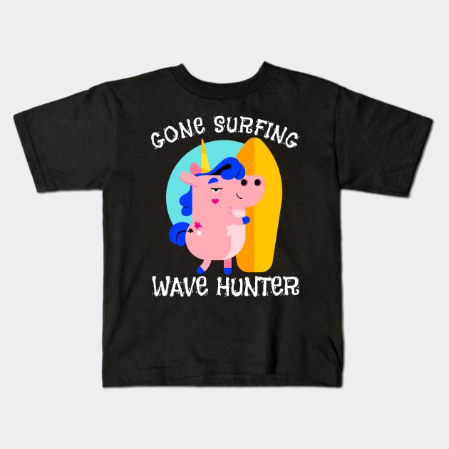 Unicorn Surfing Kids T-Shirt by Outrageous Flavors